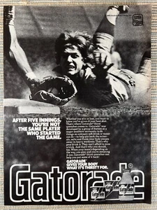 Gatorade Thirst Quencher Sports Drink Mix Baseball 1982 Vintage Print Ad - Picture 1 of 1