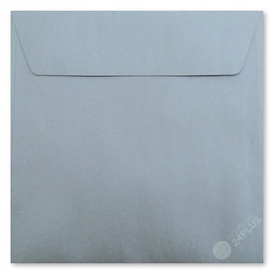 BRIEFUMSCHLÄGE24PLUS 25x Briefumschläge haftklebend Silber 18,0x18,0cm (180x180mm)