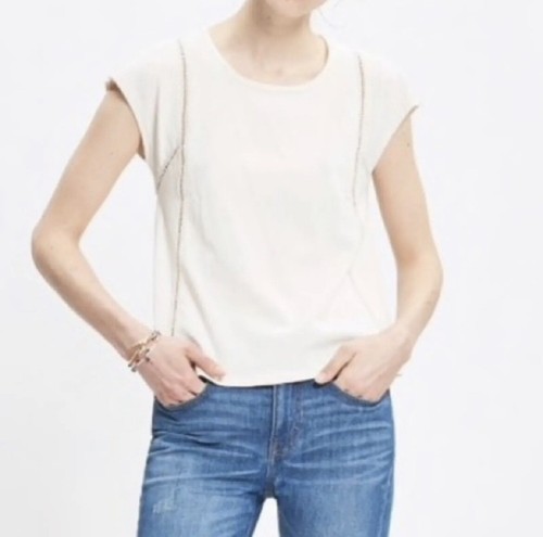 OFF WHITE T shirt swing Madewell Symphonic bianca in pizzo taglia media