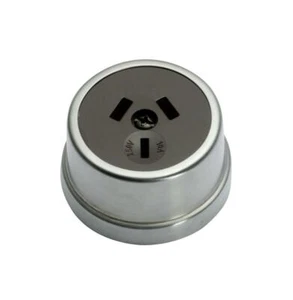 deco power outlet,socket,traditional  polished chrome,brown face 5779 - Foto 1 di 8