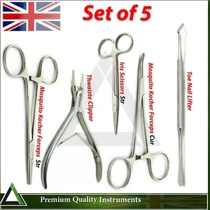 Manicure Toenail Removal Chiropody Podiatry Nail Care Instruments Kit Set of 5 - Picture 1 of 6