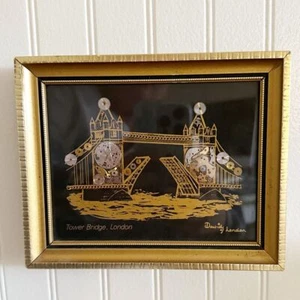 Reloj David de Londres 1983 marco dorado puente torre piezas montaje horológico - Imagen 1 de 11