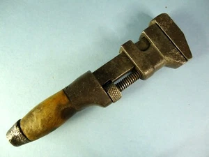 Small 6.2 inch Antique Adjustable Wrench/Hammer - Picture 1 of 4
