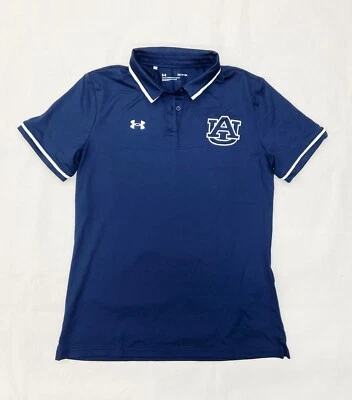 Under Armour Auburn Tigers Tipped Short Sleeve Polo Shirt Women's S Navy 1376905 - Image 1 of 2