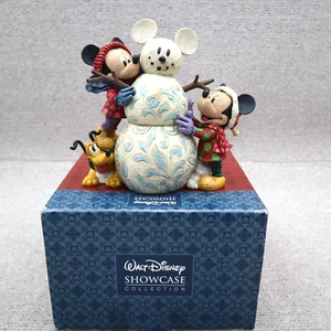 Walt Disney Mickey Mouse Minnie Mouse Pluto Snowman Christmas Figure Jim Shore - Picture 1 of 20