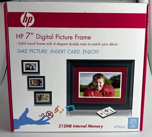 HP 7" Digital Solid Wood Digital Picture Frame With Remote df780a2 512MB Memory - Picture 1 of 6