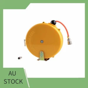 8M Mini Auto Air Hose Retractable Air Drum Line Enclosed Plastic Reel Rewind - Picture 1 of 7