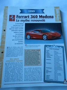 Ferrari 360 Modena der Mythos 1999 Datenblatt Auto - Bild 1 von 2