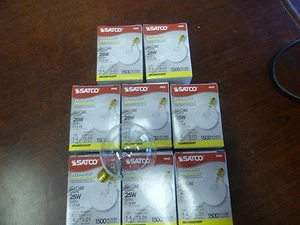 8 EIGHT SATCO 25 watt Light Bulbs Fits Full Size Scentsy Warmers FREE SHIP - Picture 1 of 1