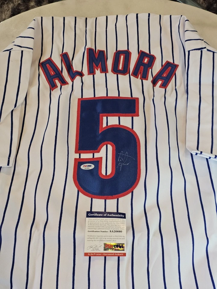 Albert Almora Jr Autographed/Signed Jersey PSA/DNA COA White Custom Jersey - Image 1 of 4