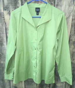 Designer Eileen Fisher grünes Blusentop L/S Knopfleiste Small S - Bild 1 von 5