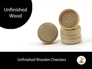Unfinished Wood Checker - 1-1/4 inch in diameter wooden shapes (WW-CKU100) - Picture 1 of 7