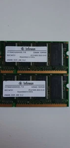 2 x 256MB Mémoires SODIMM DDR PC2100S-2033-0-A1 266MHz CL2 - Photo 1/1