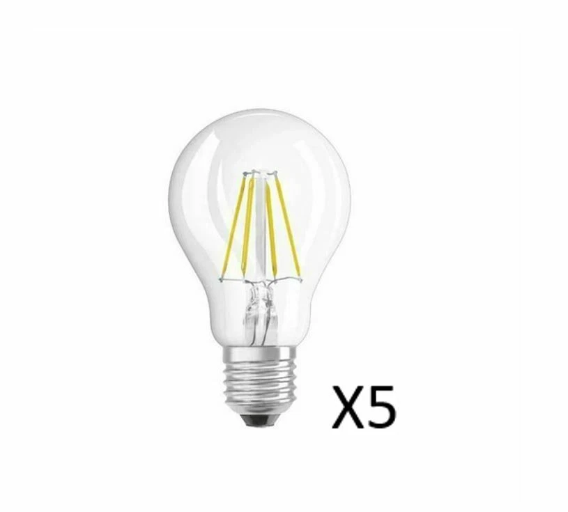 5 Stück OSRAM LED Classic A 6W(60W) 827 806lm E27 15000 St Klar Fil  - Bild 1 von 1