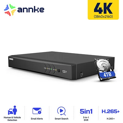 ANNKE 8CH 4K 8MP H.265+ Surveillance 5IN1 DVR Video Recorder Motion Remote Alert - Image 1 of 4