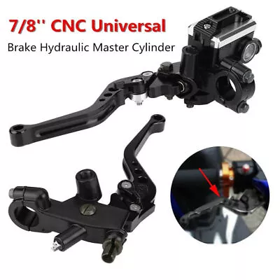 Par de depósitos de palanca de embrague cilindro maestro de freno universal CNC para motocicleta de 7/8"" Foto 1 de 4