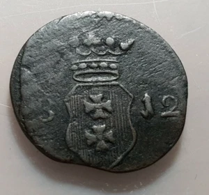 POLEN DANZIG NAPOLEON FRANZÖSISCHE BESETZUNG SZELAG 1 SCHILLING 1812 M RAR - Bild 1 von 2