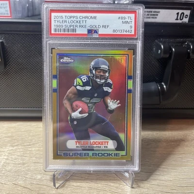 Tyler Lockett 2015 Topps Chrome Gold Refractor Rookie Seahawks /75 RC PSA 9 - Image 1 of 3