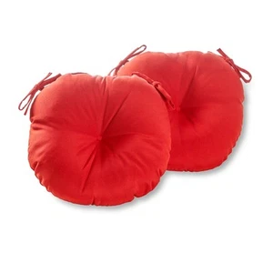 15-inch Outdoor Round Bistro Seat Cushion, 2 Count (Pack of 1), Fire - Picture 1 of 6