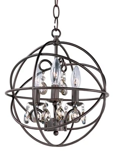 Maxim 25140 Bronze Orbit 12"W Crystal Chandelier - Picture 1 of 12