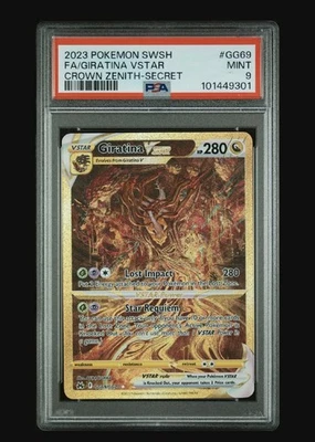 PSA 9 Giratina VSTAR GG69 Crown Zenith Galarian Gallery Secret Rare Pokemon Card - Image 1 of 2