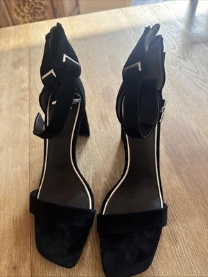 Sandalias para mujer rag & bone talla 39 (US 9) negras gamuza tacón bloque correa para el tobillo Foto 1 de 4