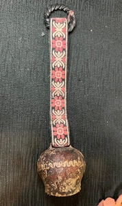 Antique Vienna Austrian Swiss Iron Hanging Farm COW BELL w/label - Picture 1 of 5