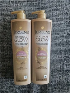 Jergens Natural Glow Crema Hidratante Diaria Justo a Mediano 10 OZ Bomba LOTE DE 2 - Imagen 1 de 1