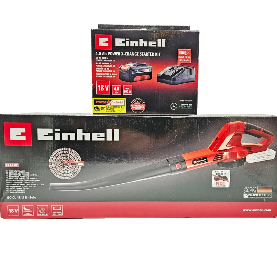 Einhell Akku Laubbläser GC-CL 18 Li E-Solo + Starter Kit Ladegerät 4.0 Ah Akku - Bild 1 von 1