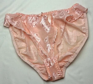 Vintage Sheer Peach Flutter Panties from International Intimates - Size Large - Picture 1 of 6
