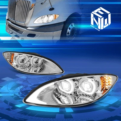 For 09-18 International Harvester ProStar Chrome LED C-Shape Projector Headlight - Изображение 1 из 4