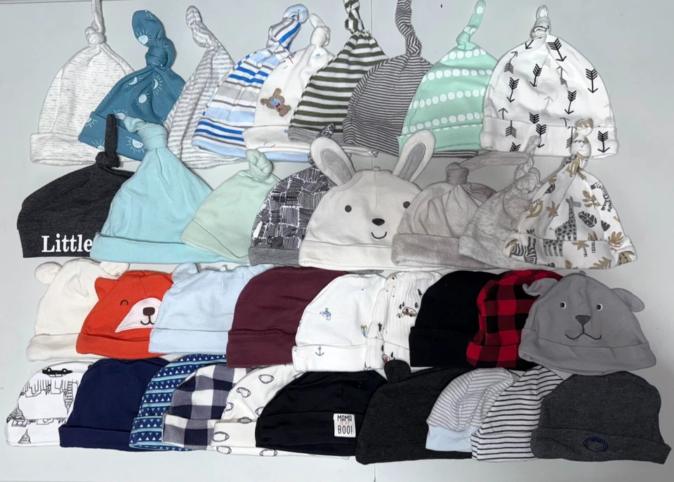 Lote de 35 Sombreros Bebé Gorros Gorras Anudadas Estilos Mixtos Unisex Recién Nacido-Infante Foto 1 de 1