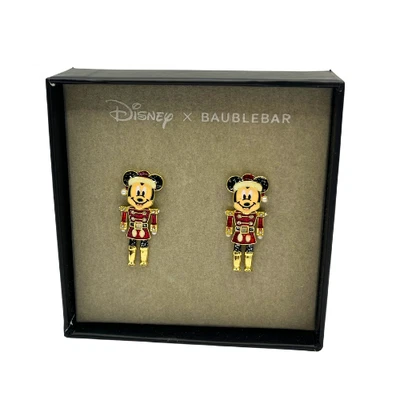 Disney X Baublebar Mickey Mouse Christmas Toy Soldier Stud Earrings NEW - Image 1 of 4