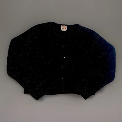 Talbots Kids Black Sparkle Cardigan Sweater 14 Holiday Metallic Button Front VTG - Image 1 of 4