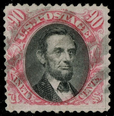 [VP17] USA 1869 Scott#122 used 90¢ Lincoln VERY FRESH w/M.ZANINI Cert. cv:$2,000 - Image 1 of 3