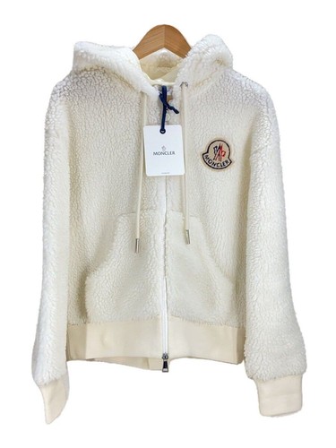 MONCLER altro boa con cappuccio zip giacca pile XS poliestere bianco
