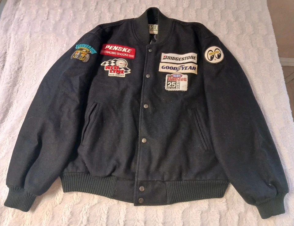 Chaqueta de lana vintage años 90 Racing Lettermans grande para hombre V-Rally 97/Buenos chicos/NHRA Foto 1 de 4