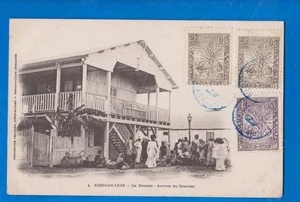 Mdagascar, custom house, douane, arrival of the mail, nice stamps, OLD POSTCARD - Picture 1 of 2