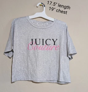 Neu mit Etikett Juicy Couture grau Nachtwäsche Pyjama Oberteil Damengröße Small Stretch bauchfreies Oberteil - Bild 1 von 6