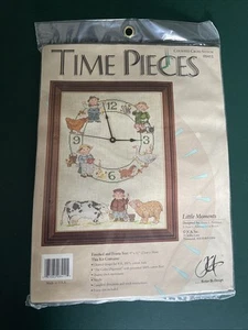 Counted Cross Stitch Wall Clock-9 x12" Time Pieces Little Moments New Sealed - Picture 1 of 7