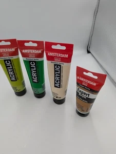 Lot of 4 Amsterdam Artist Acrylic Paints. See Pics For Colours And Weights. - Picture 1 of 9
