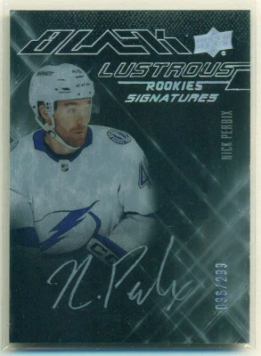 2022-23 SPx Black Lustrous Rookies Signatures NICK PERBIX RC 096/299 Lightning - Image 1 of 2