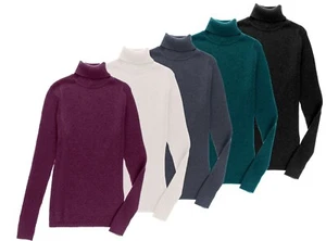 Leo & Nicole Women's Classic Ribbed Long Sleeve Turtleneck Sweater (e100) - Picture 1 of 8