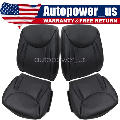 For 2001 to 2006 Lexus LS430 Front Set Top & Bottom Leather Perf Cover Black - Изображение 1 из 4