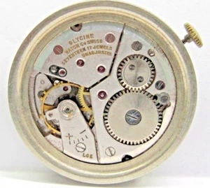 Antique Gents Glycine Watch Movement 17 jewels. # 330 / 26 mm. - Picture 1 of 4