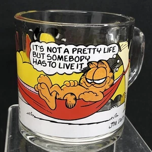 Vintage 1978 Garfield Glass Mug from McDonalds It's Not A Pretty Life - Picture 1 of 8