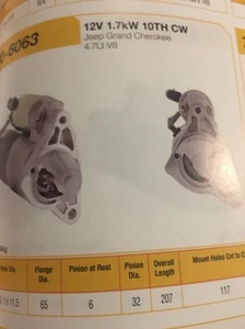NEW STARTER MOTOR TO FIT JEEP GRAND CHEROKEE WJ WG 4.7L V8 PETROL - Foto 1 di 1