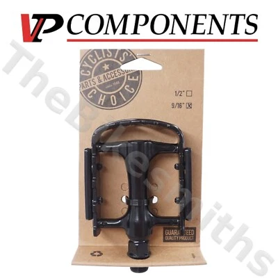 VP-465 Mountain Bike Pedals Aluminium 9/16 Black fit hybrid road adult bicycle - Image 1 of 2