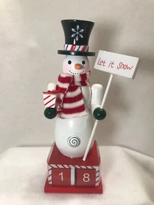 Wooden Snowman Advent Calendar Nutcracker Christmas Countdown Holiday 9" NEW - Picture 1 of 6