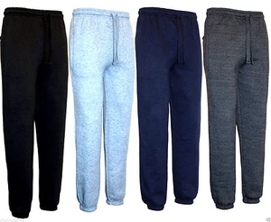 Pantaloni tuta jogging uomo ragazzo pile premium fondo lavoro tasche con zip - Foto 1 di 9